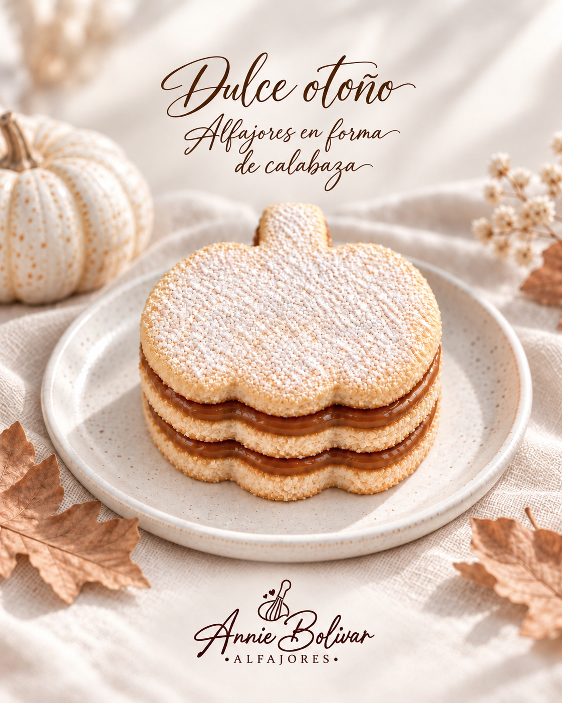 Dulce otoño: alfajores en forma de calabaza